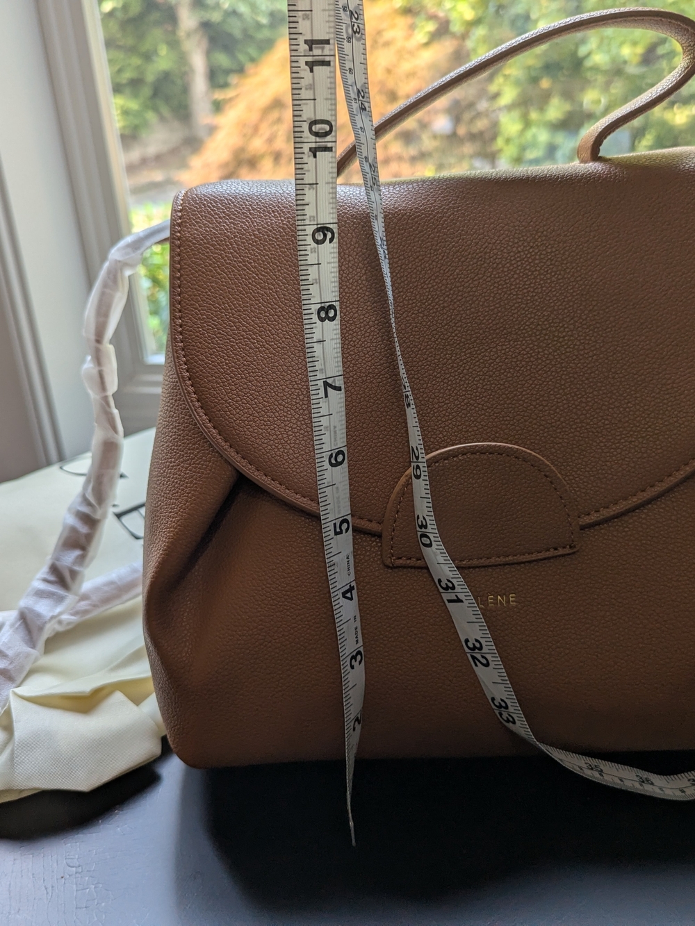 Textured Leather Brown Handbag/Crossbody Structured Top Handle NWT - Picture 5 of 6